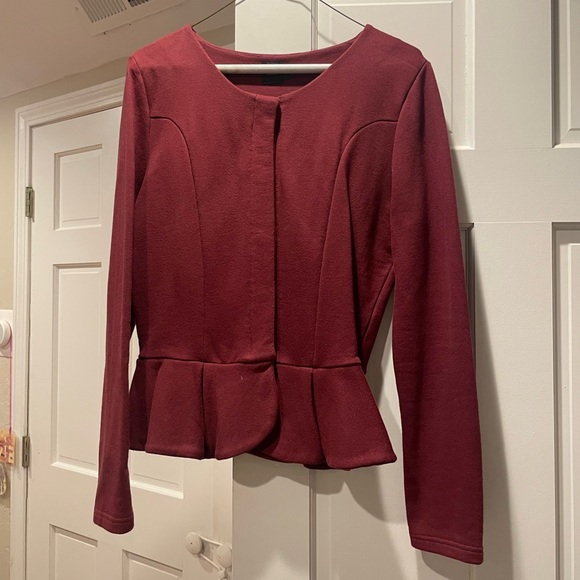 Asos burgandy colored peplum top - Picture 1 of 4